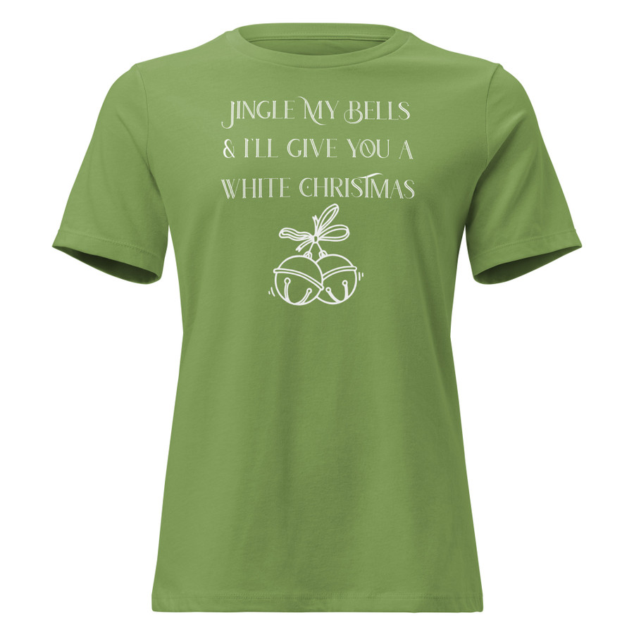 Women's Jingle My Bells & I'll Give You A White Christmas - Shirt (White Print)