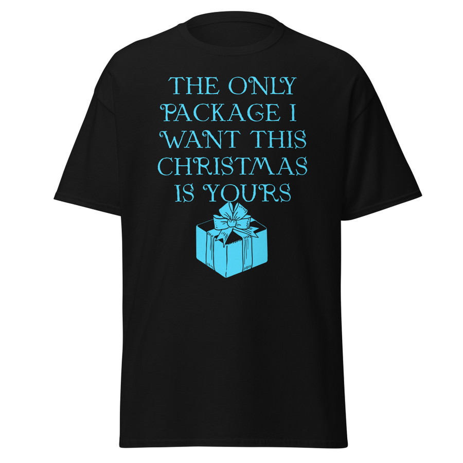 Unisex The Only Package I Want This Christmas Is Yours - Shirt (Blue Print)