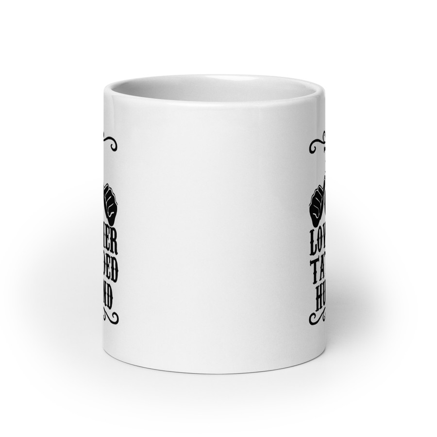 This Girl Loves Her Tattooed Husband - White Glossy Mug (Black Print)