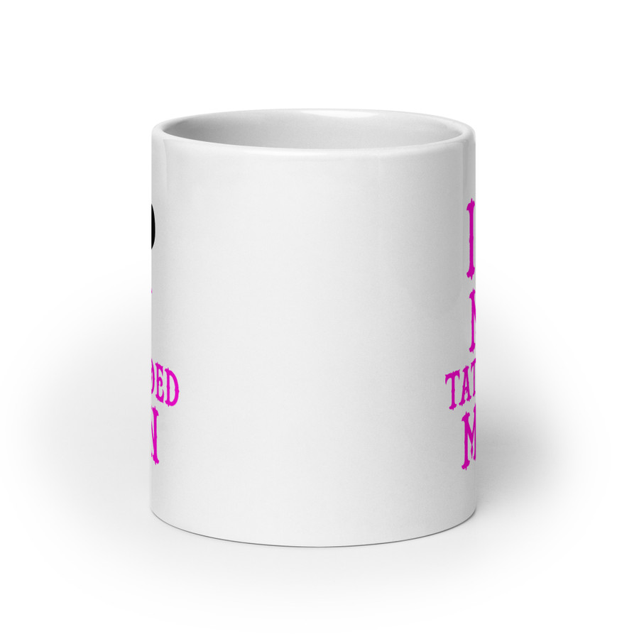 I Heart My Tattooed Man - White Glossy Mug (Pink Print)