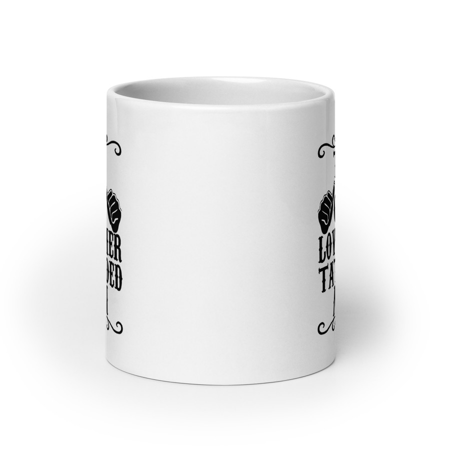 This Girl Loves Her Tattooed Man - White Glossy Mug (Black Print)