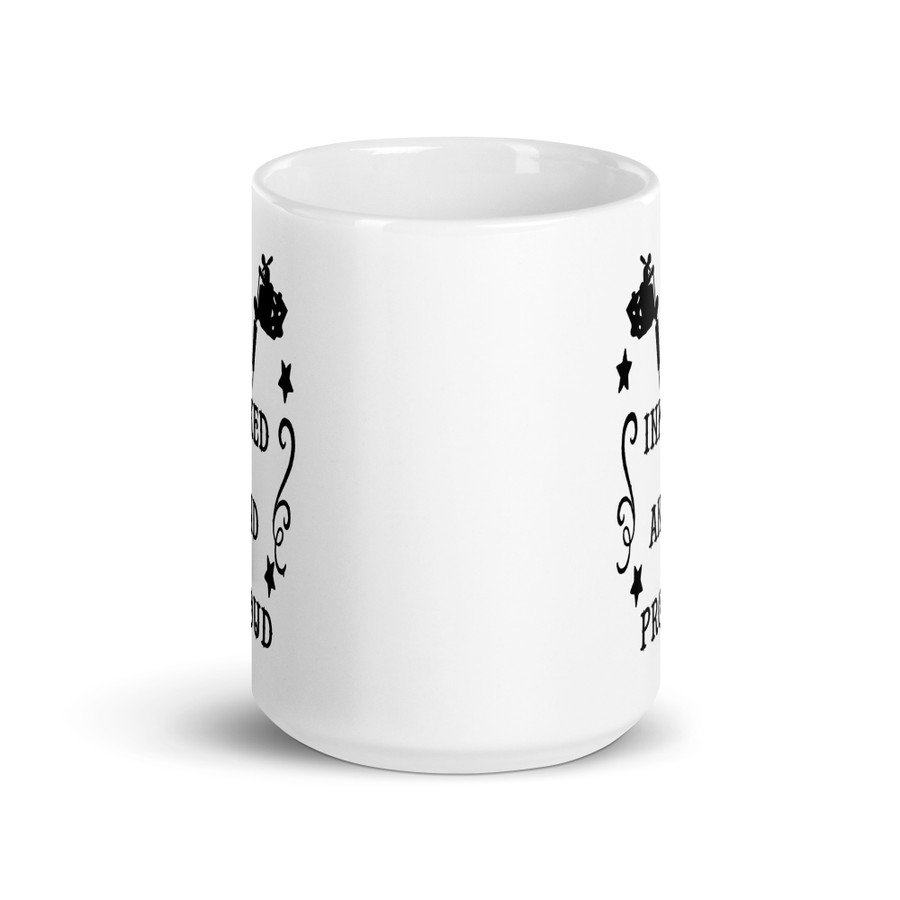 Inked And Proud - White Glossy Mug (Black Print)