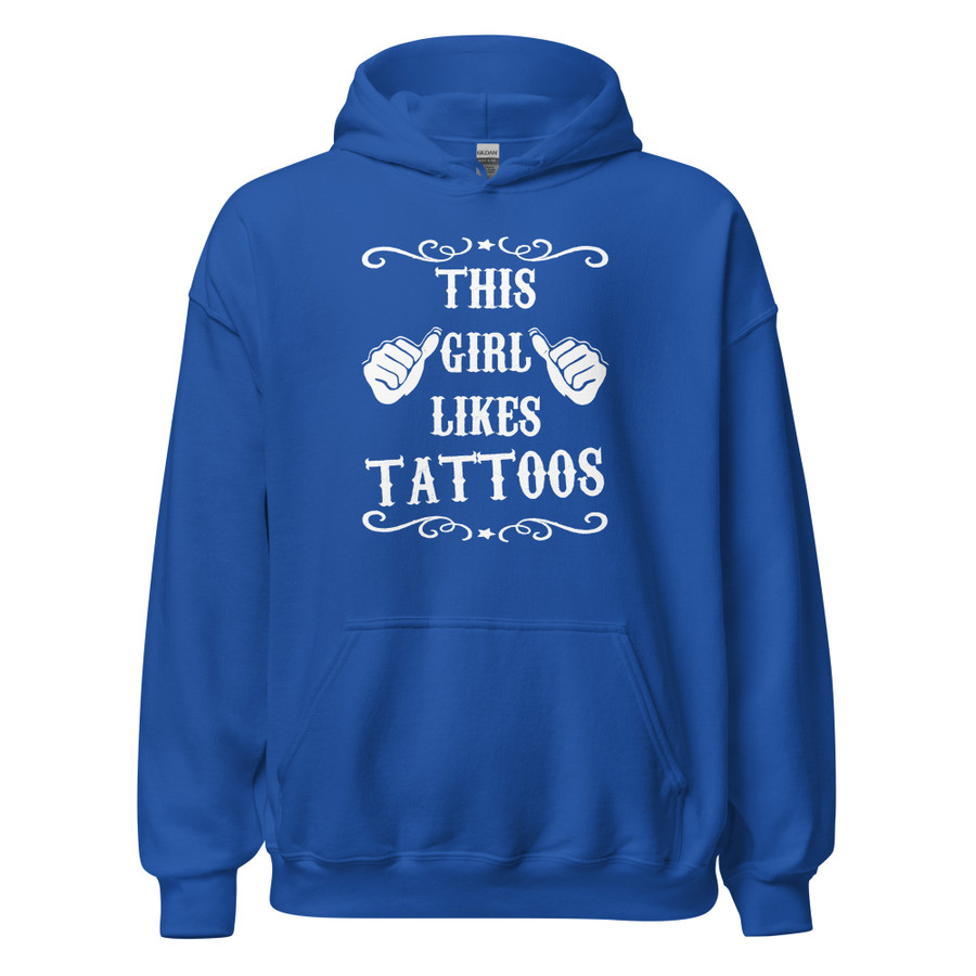 Unisex This Girl Likes Tattoos - Hoodie (White Print)