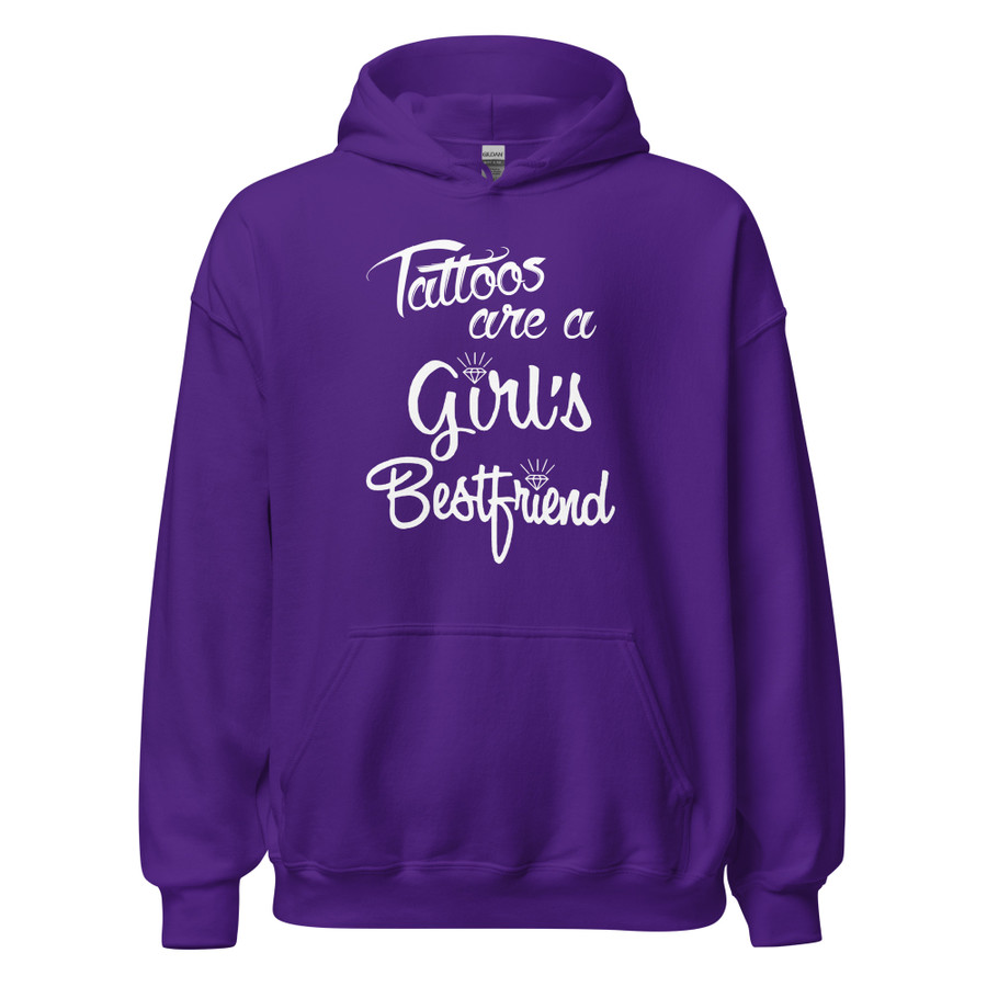 Unisex Tattoos Are A Girls Best Friend - Hoodie (White Print)