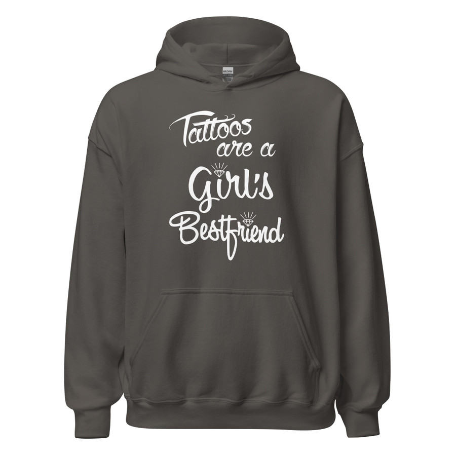 Unisex Tattoos Are A Girls Best Friend - Hoodie (White Print)