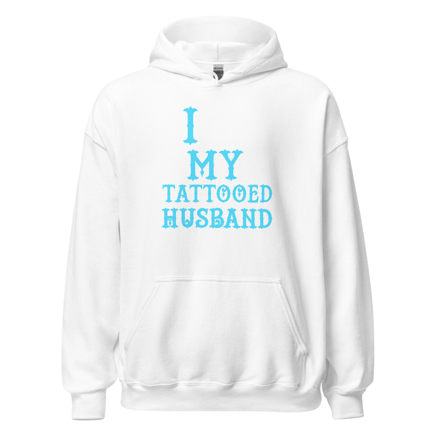Unisex I Heart My Tattooed Husband - Hoodie (Blue Print)