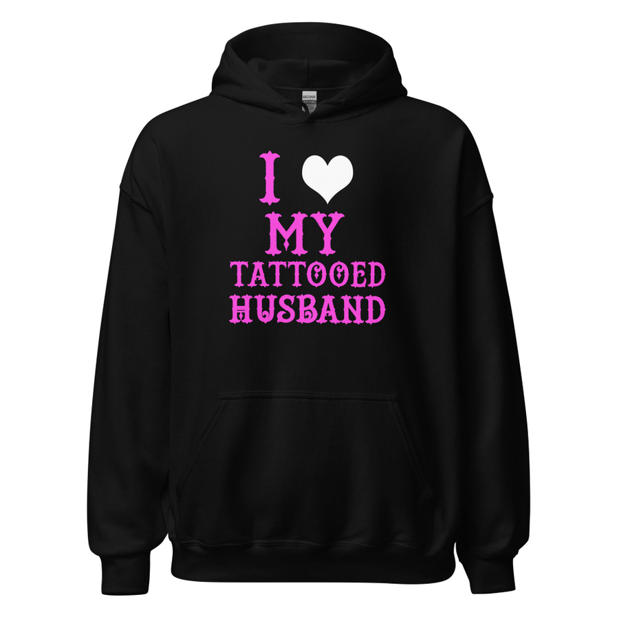 Unisex I Heart My Tattooed Husband - Hoodie (Pink Print)