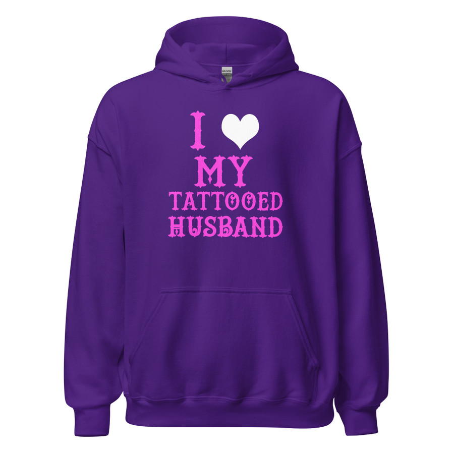 Unisex I Heart My Tattooed Husband - Hoodie (Pink Print)