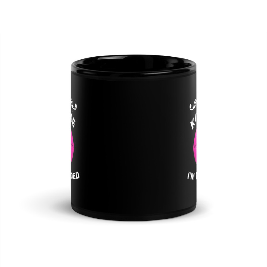 Kiss Me I Am Tattooed (Pink Lips) - Black Glossy Mug