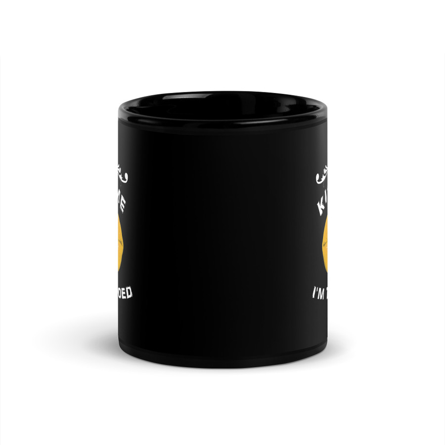 Kiss Me I Am Tattooed (Gold Lips) - Black Glossy Mug