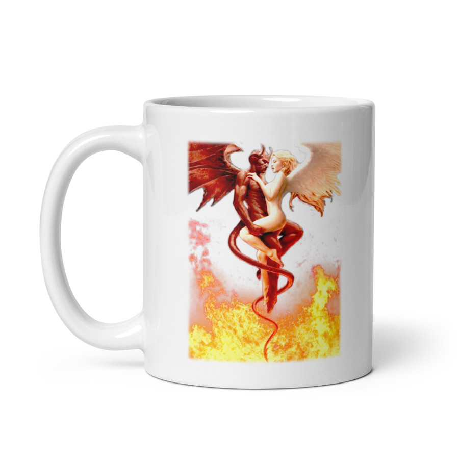 Devil And Angel - White Glossy Mug