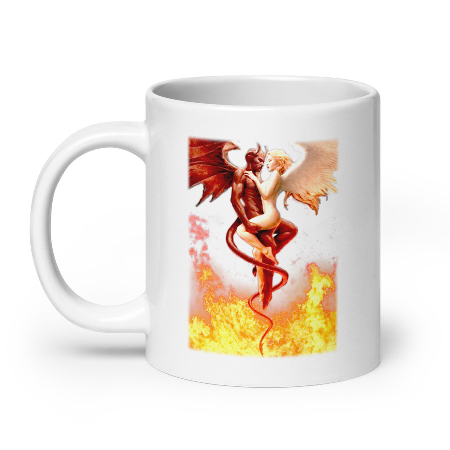 Devil And Angel - White Glossy Mug