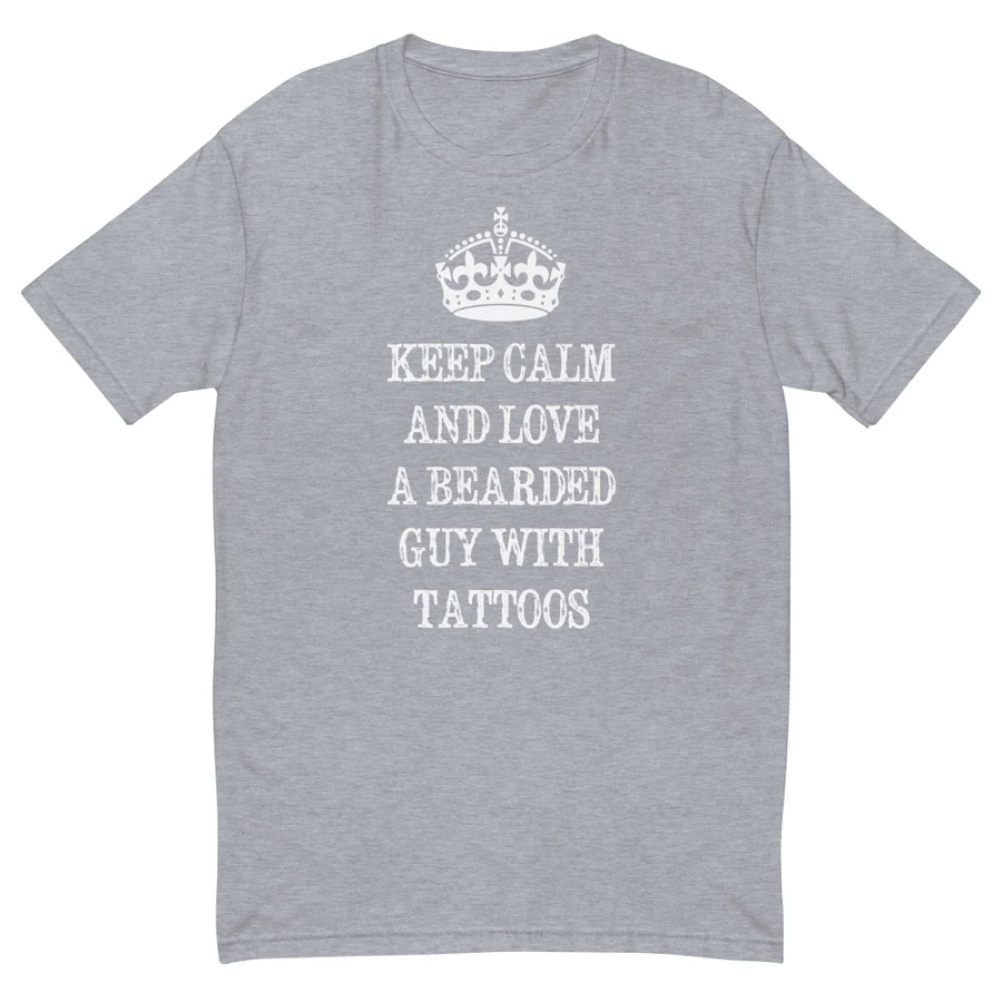 Men's Keep Calm And Love A Bearded Guy With Tattoos - Shirt (White Print)