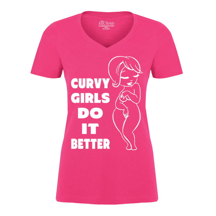 Women's Curvy Girls Do It Better - Tshirt