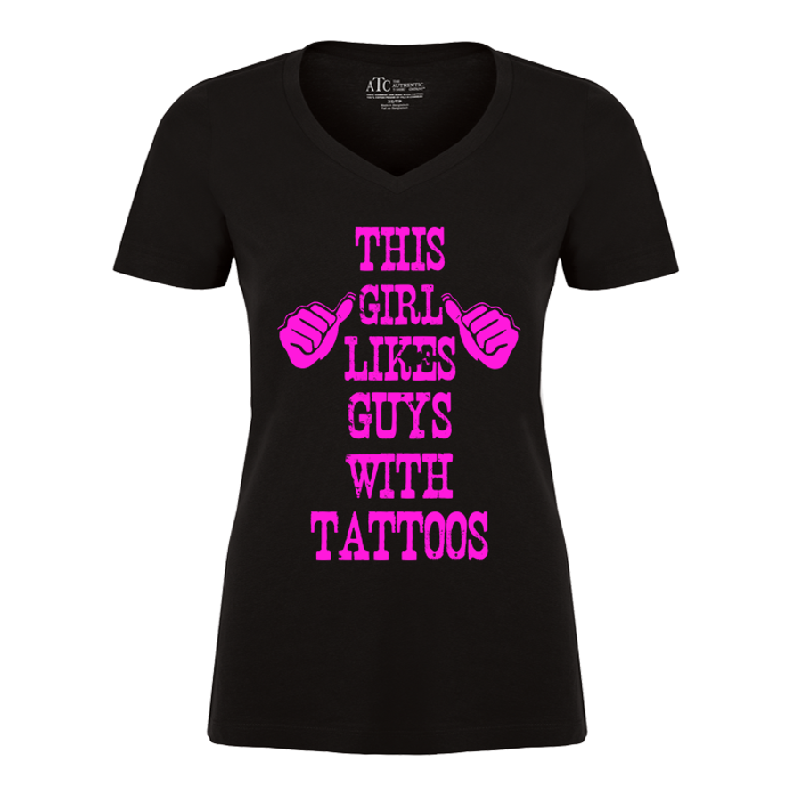 Women's This Girl Likes Guys With Tattoos - Tshirt