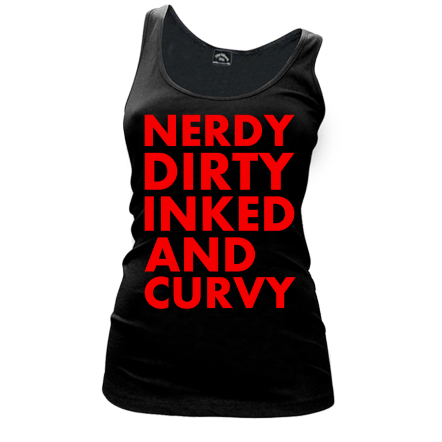 Women's Nerdy Dirty Inked And Curvy - Tank Top