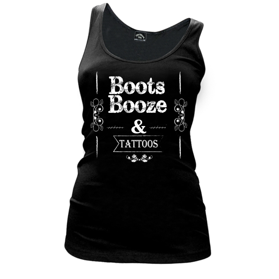 Women's Boots Booze And Tattoos - Tank Top