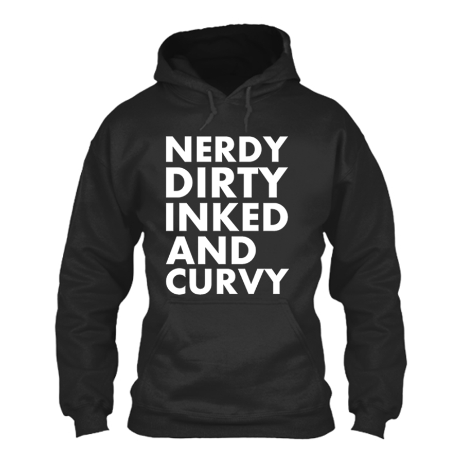 Women's Nerdy Dirty Inked And Curvy - Hoodie