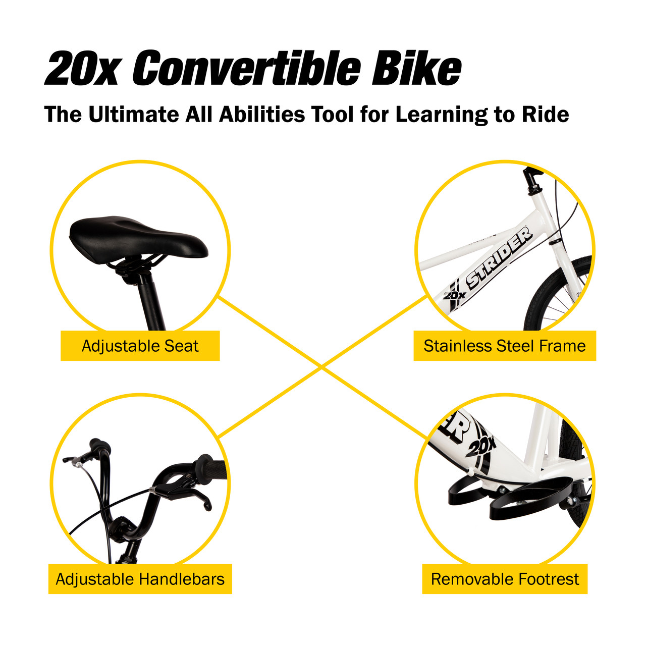 Strider 20x Convertible Balance to Pedal Bike | Free Shipping