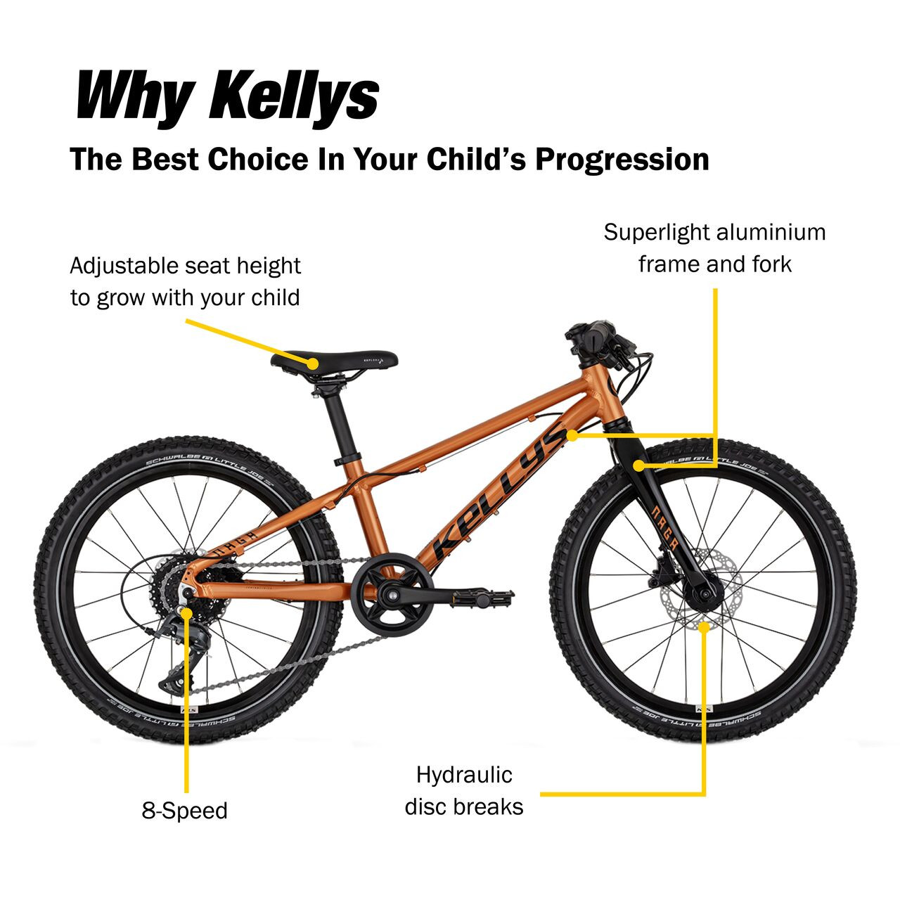 NAGA Air 70 Disc 20” & 24” | Kids' Pedal Bikes for Advanced Riders