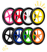 Strider Ultralight Wheel color options including pink, red, white, yellow, black, blue, green and orange!