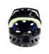 Maya Full Face Helmet in Black / Green front angle.