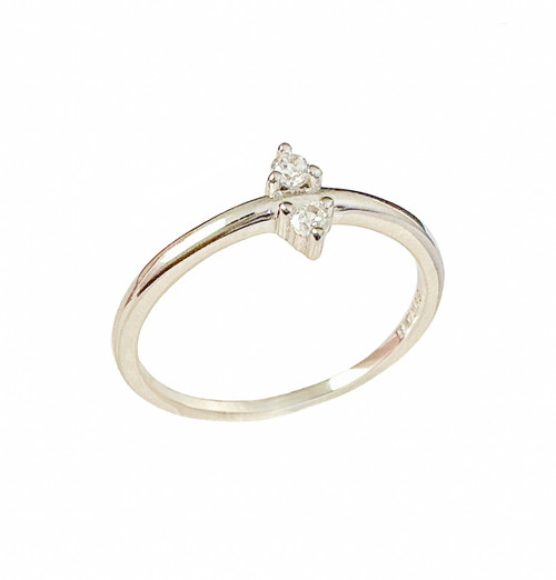 Tiny split diamond shape ring