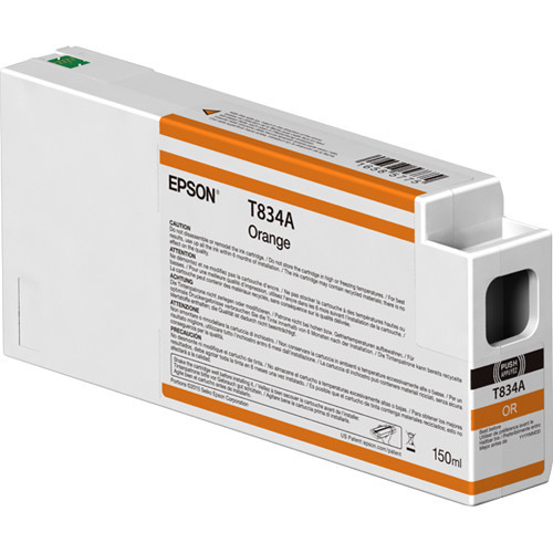 Epson T834A00 Orange Ink Cartridge, 150 mL