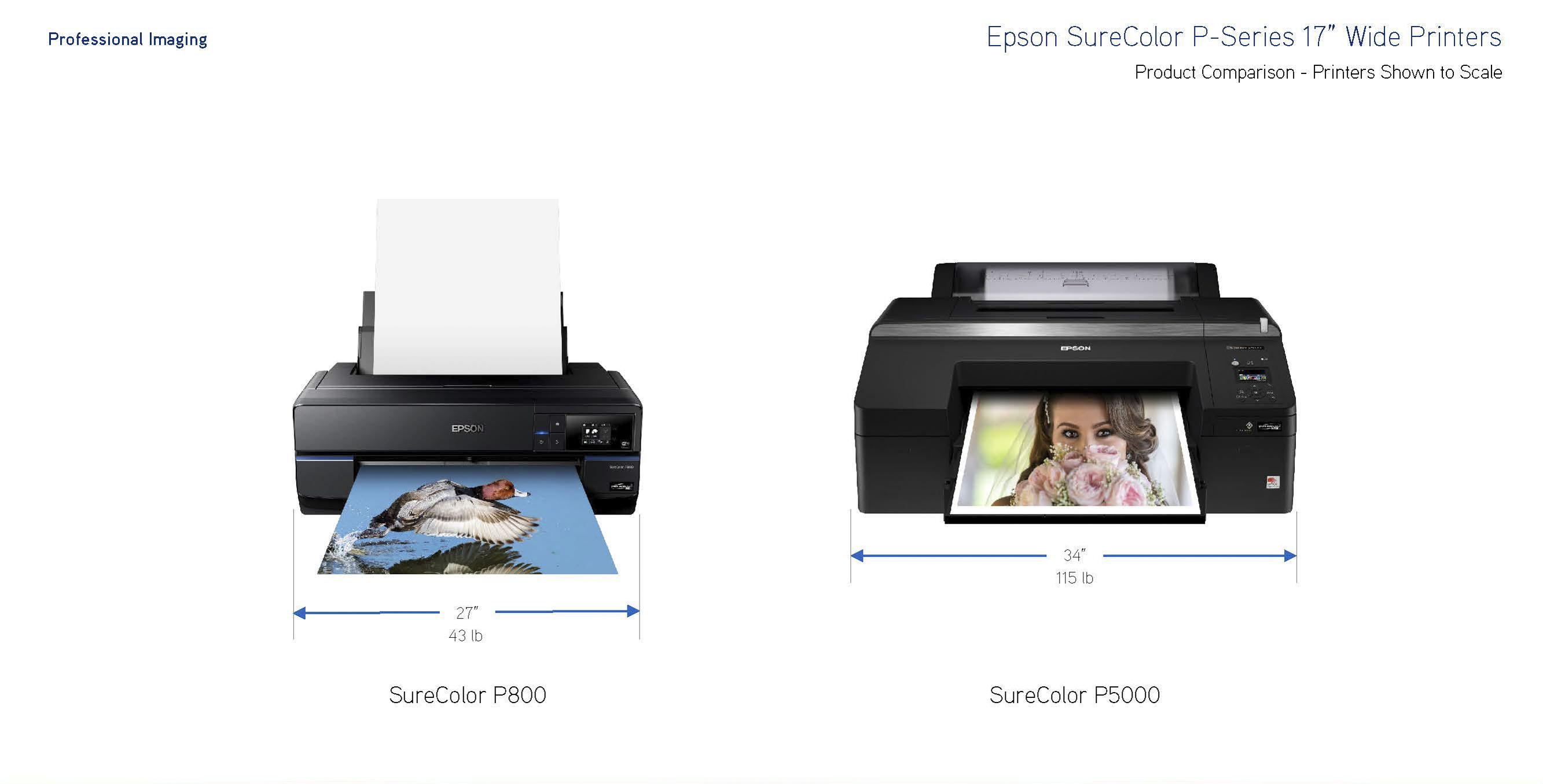 p800 and p5000 product comparison meassurements