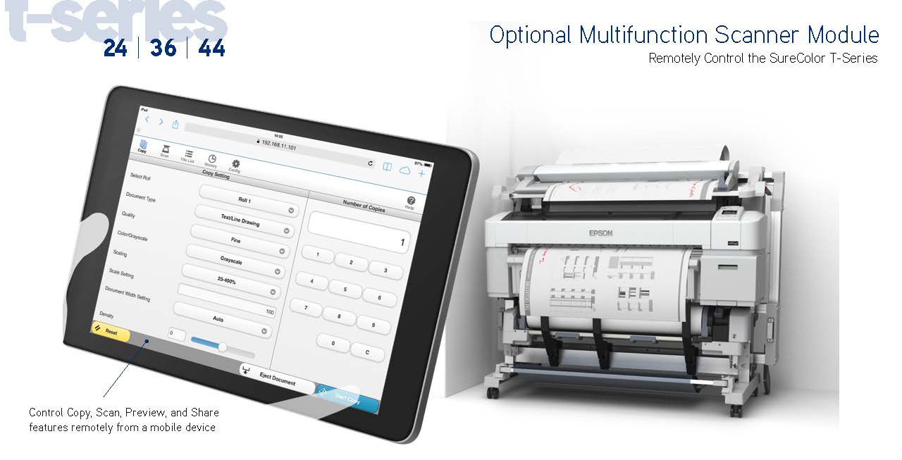 remotely control the surecolor t-series