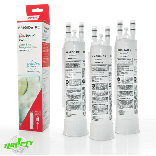 FPPWFU01 PWF-1 (3 Pack) PurePour Frigidaire Refrigerator Ice & Water Filter