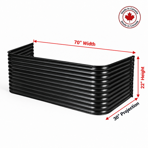 70″ W × 30″ P × 22″ H Powder Coated Window Well — Gloss Black