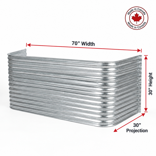 70″ W × 30″ P × 30″ H Galvanized Steel Window Well
