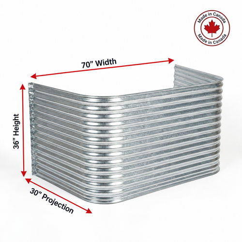 70″ W × 30″ P × 36″ H Galvanized Steel Window Well
