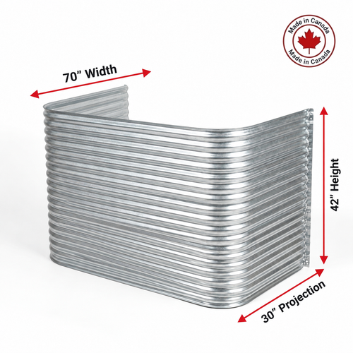 70″ W × 30″ P × 42″ H Galvanized Steel Window Well