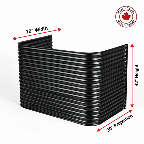 70″ W × 30″ P × 42″ H Powder Coated Window Well — Gloss Black