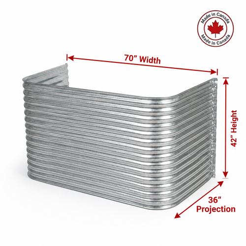 70″ W × 36″ P × 42″ H Galvanized Steel Window Well