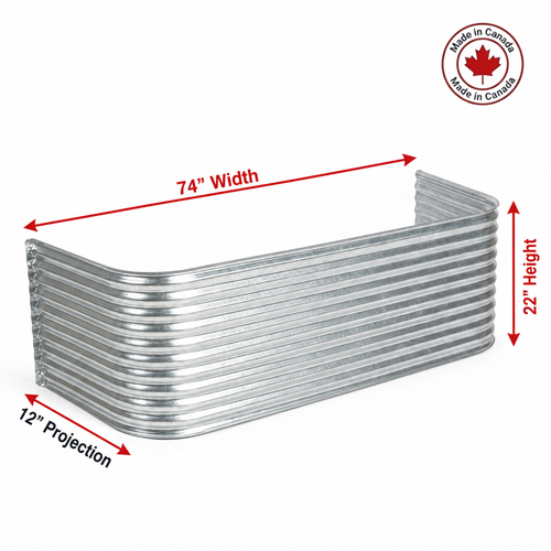 74″ W × 12″ P × 22″ H Galvanized Steel Window Well