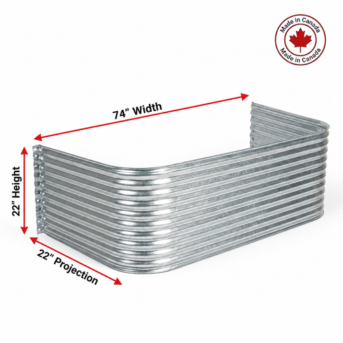 74″ W × 22″ P × 22″ H Galvanized Steel Window Well