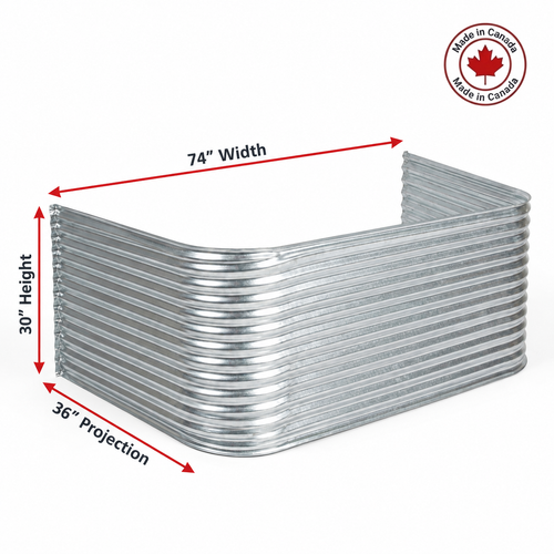 74″ W × 36″ P × 30″ H Galvanized Steel Window Well