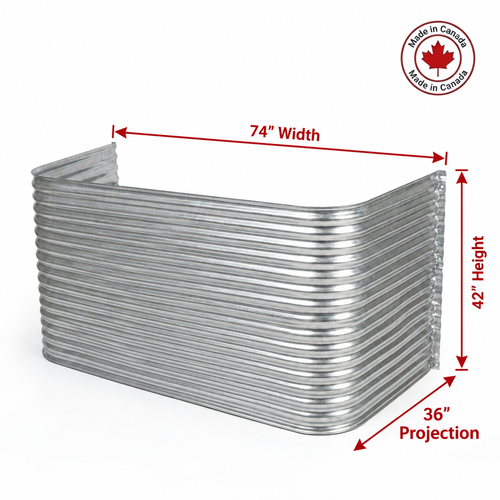 74″ W × 36″ P × 42″ H Galvanized Steel Window Well
