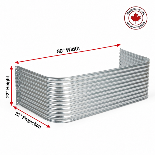 80″ W × 22″ P × 22″ H Galvanized Steel Window Well