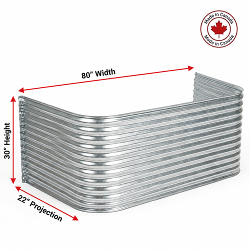 80″ W × 22″ P × 30″ H Galvanized Steel Window Well