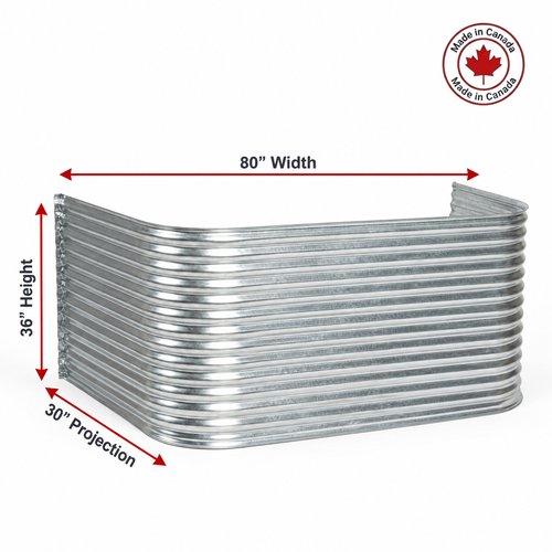 80″ W × 30″ P × 36″ H Galvanized Steel Window Well
