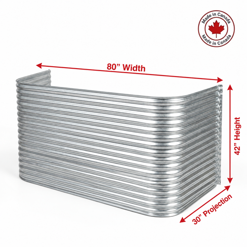80″ W × 30″ P × 42″ H Galvanized Steel Window Well