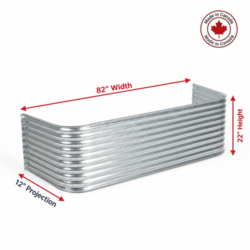 82″ W × 12″ P × 22″ H Galvanized Steel Window Well