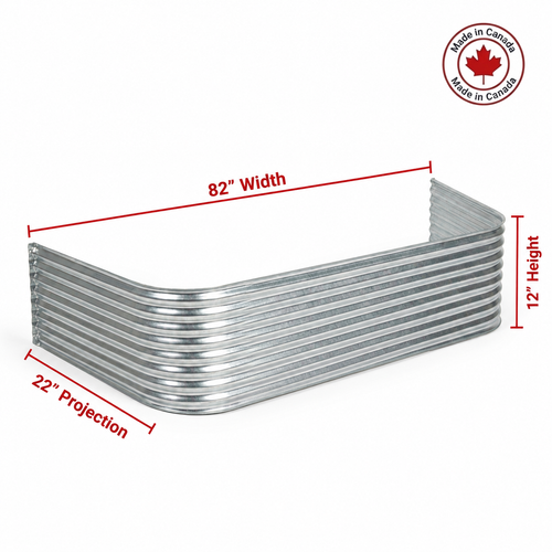 82″ W × 22″ P × 12″ H Galvanized Steel Window Well