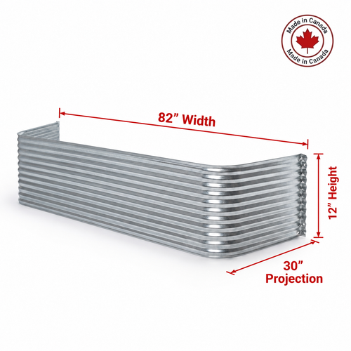 82″ W × 30″ P × 12″ H Galvanized Steel Window Well