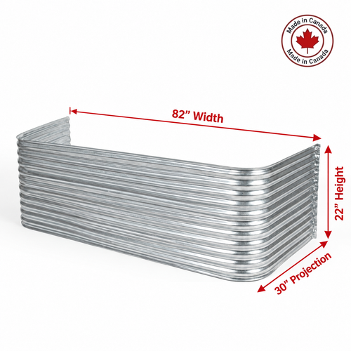 82″ W × 30″ P × 22″ H Galvanized Steel Window Well