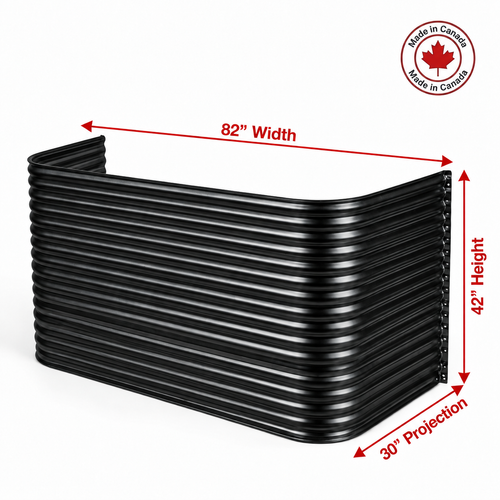 82″ W × 30″ P × 42″ H Powder Coated Window Well — Gloss Black